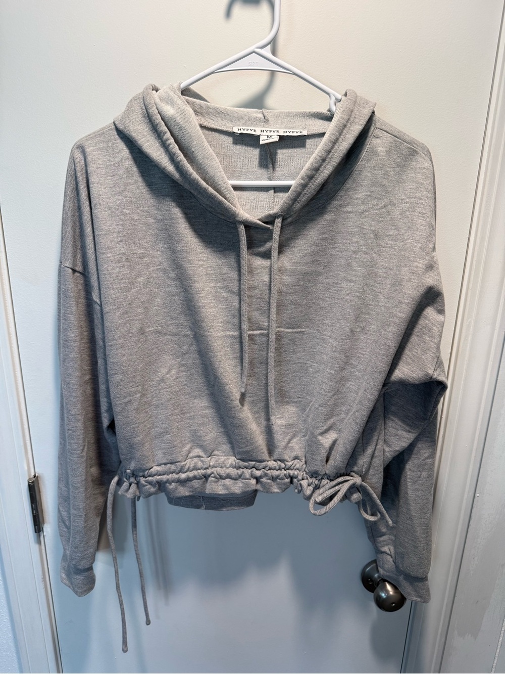 HYFVE Gray Drawstring Cropped Hoodie